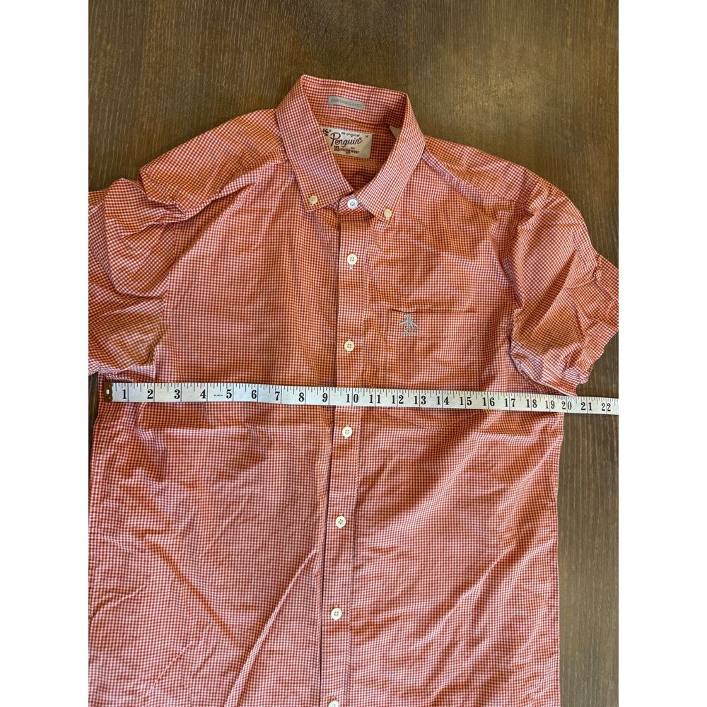 PENGUIN by Munsingwear Orange S/S Heritage Slim Fit Button Down Shirt Top M - Picture 5 of 6